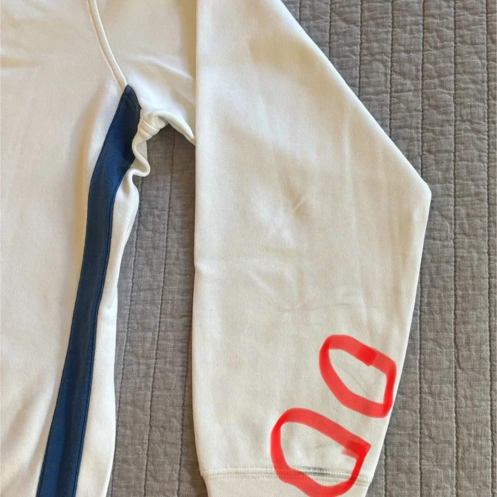 Bobby Jones White and Navy Quarter-Zip Sweater - Picture 6 of 7